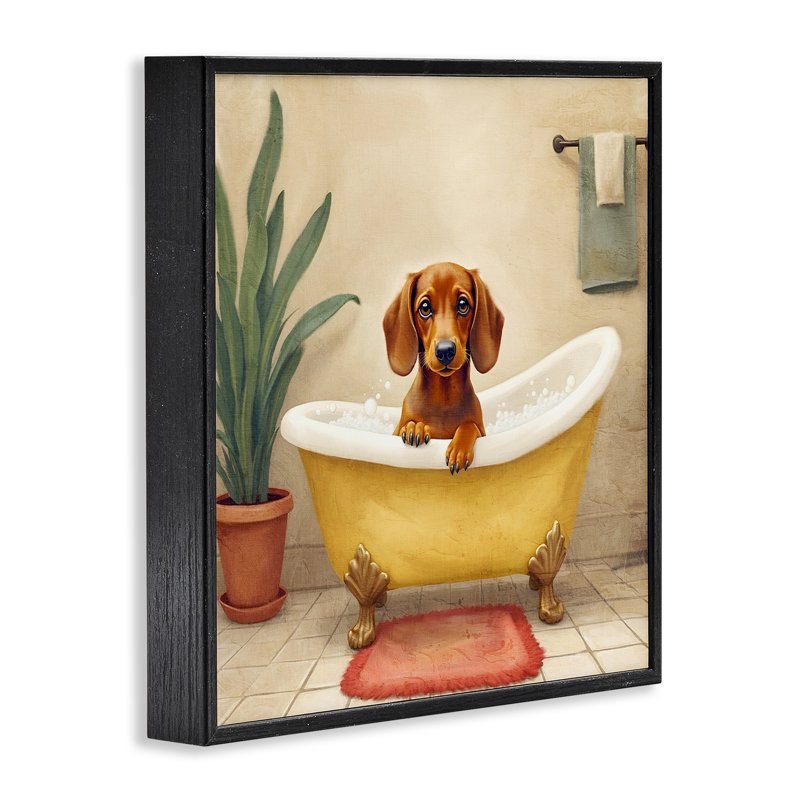 Giclée brune encadrée par Bubble Bath, signée Kim Allen, Giclée encadrée noir minuit, H 12 po x l 12 po