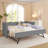 Daybed With Trundle Twin Size Sofa Bed No Box Spring Needed, With USB Port And Adorable Wave Shaped-421969185