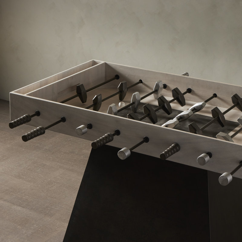 Wesson 56" Wood Foosball Table, Aged Aluminum/Polished Aluminum