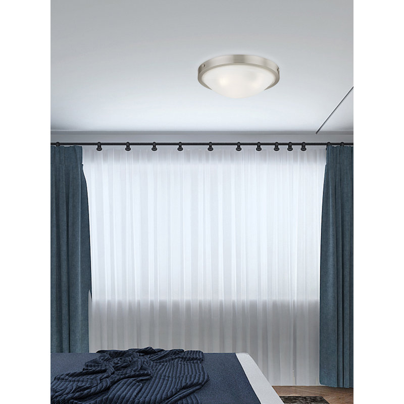 Glass Flush Mount, Brushed Nickel