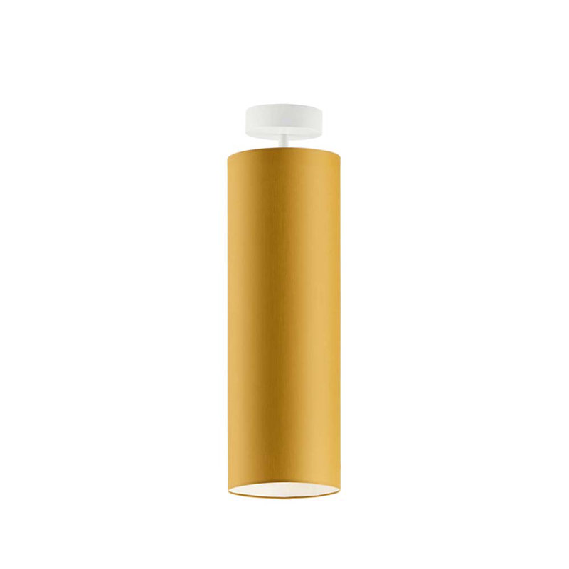 Audreanna Fabric Semi Flush Mount, White, Mustard