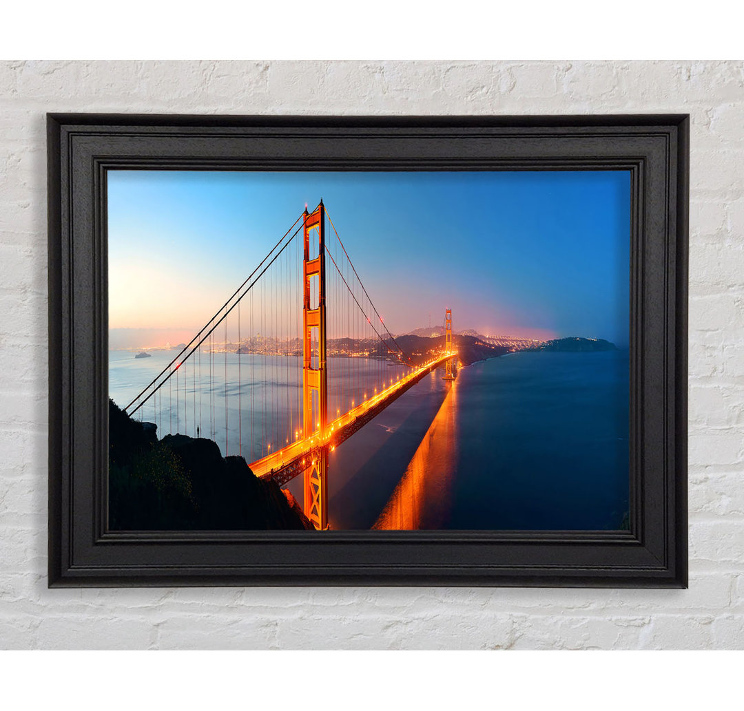 Reflektionen der Golden Gate Bridge Gerahmter Druck