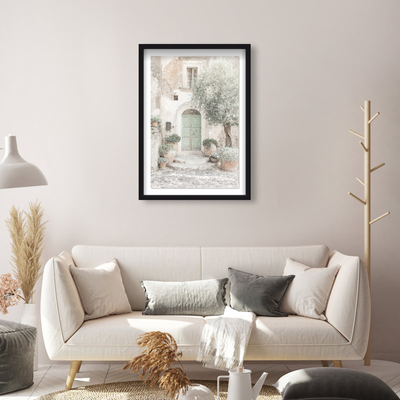 Mint Door I Shadowbox Architecture Print by Oliver Gal, Black Frame, 10 x 15, Natural Oak Shadowbox, 11.5"H x 16.5"W