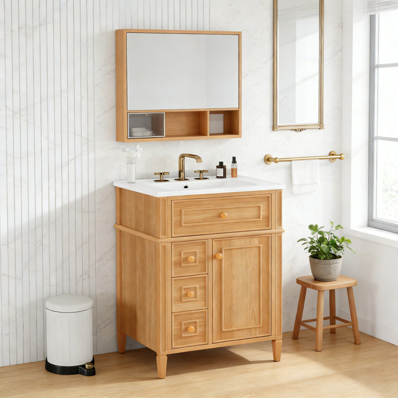 Meuble-lavabo 24 po avec lavabo, Bois, Bois