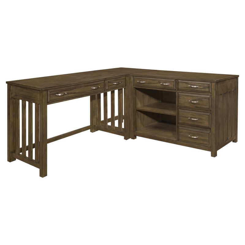 Bureau en coin 3 pièces Spady, Brun