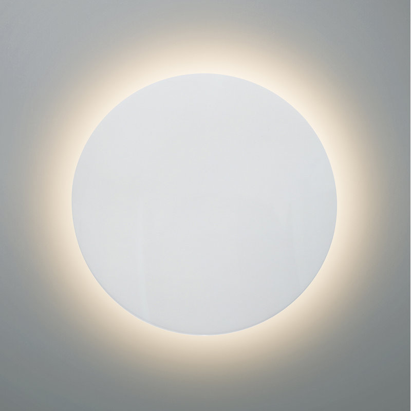 Ambiance - Applique murale ronde à rétroéclairage à température de couleur réglable ADA, Blanc brillant
