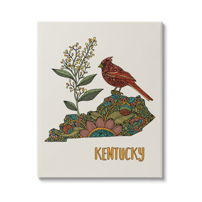«Kentucky State Cardinal Blooming Goldenrod» par Valentina Harper - impression