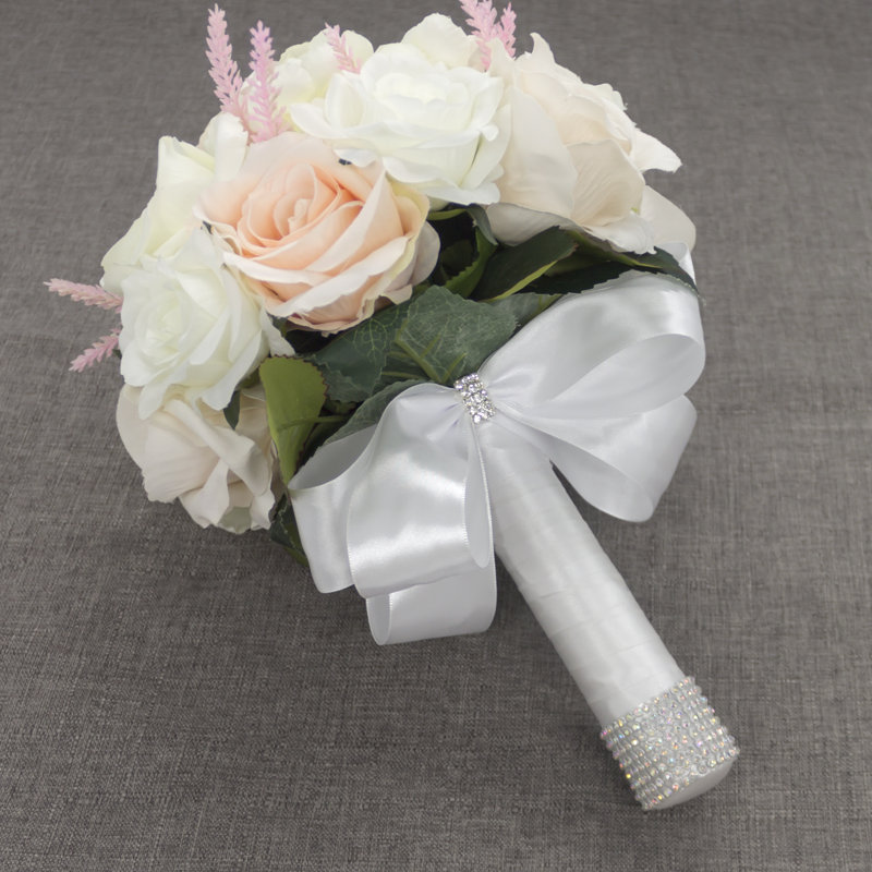 Fleurs de mariage de 9 pouces en forme de véritable fleur de mariée, Blanc crémeux