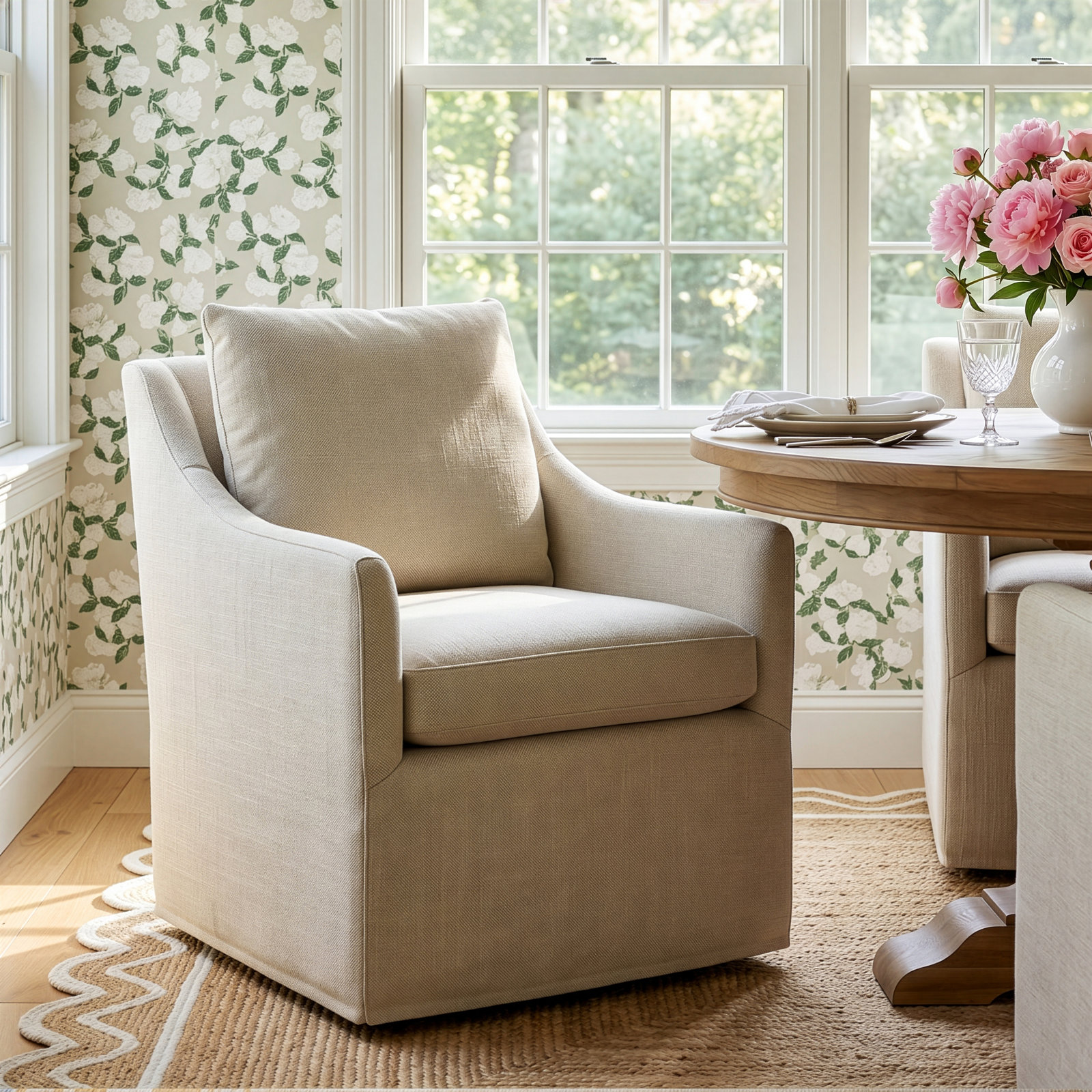 Alayaa Armchair, Effie Indigo Performance Linen