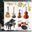 Ensemble de rideau de douche et crochets Music-44240554