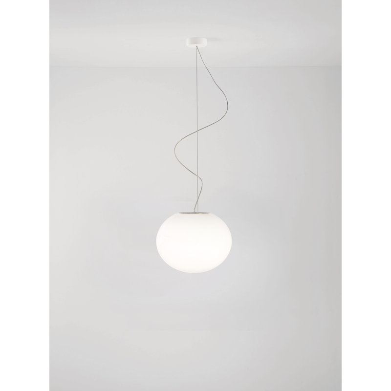 Zerodieci 1 - Light Matt White LED Sphere Pendant, 200cm H x 36cm W x 36cm D, No