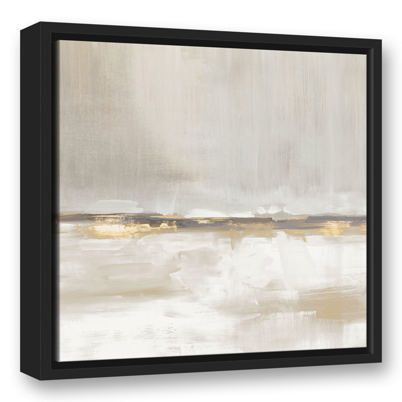 Toile encadrée flottante Golden Abstract Horizon, H 17,75 po x l 17,75 po x P 1,75 po