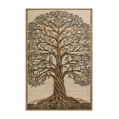 Machine Washable Nature Brown Area Rug