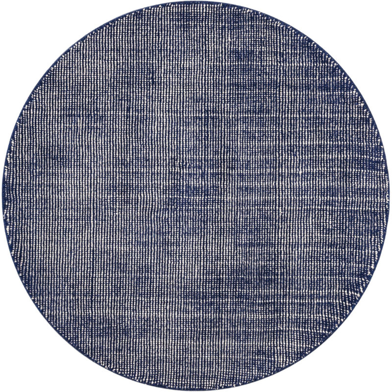 Liabah Wool Striped Indoor Rug, Round 5'3"