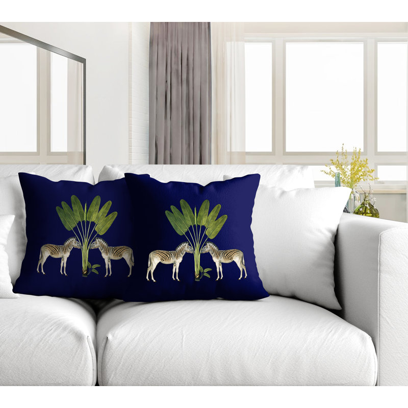 Housse et insert de coussin carré intérieur / extérieur , L 17 po x H 17 po, Bleu marine