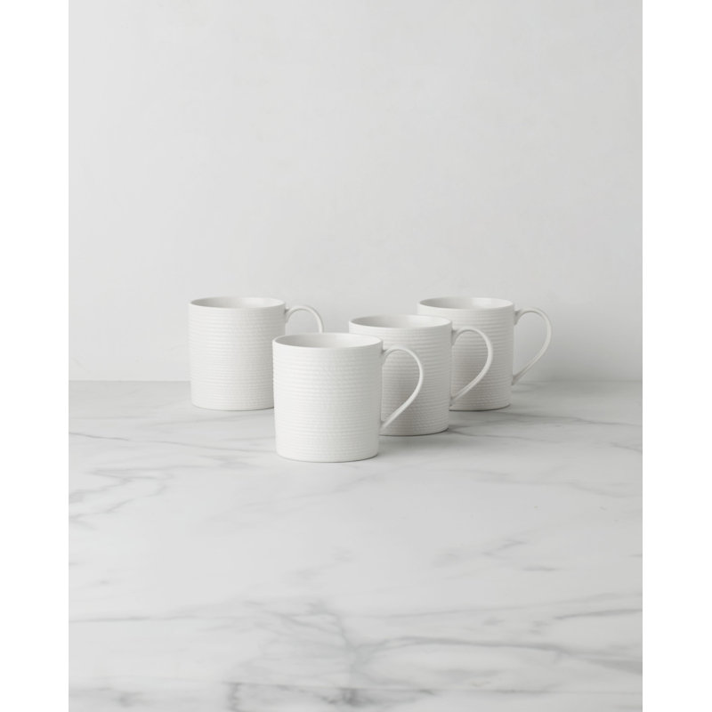 LX Collective White Mugs, Set of 4