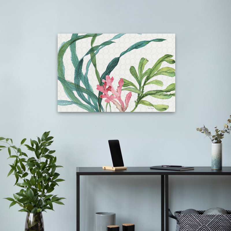 Mélange de plantes vertes, éléments naturels côtiers, H 16 po x l 24 po