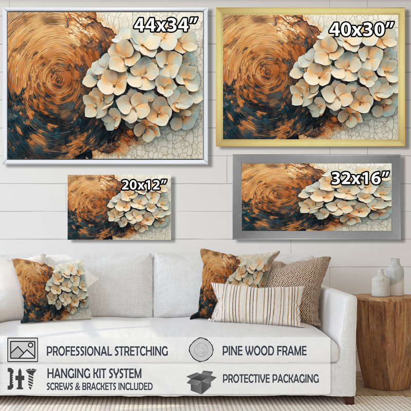 Muril - Floral Wall Art, Single Picture Framed Print, 30" H x 40" W, Black
