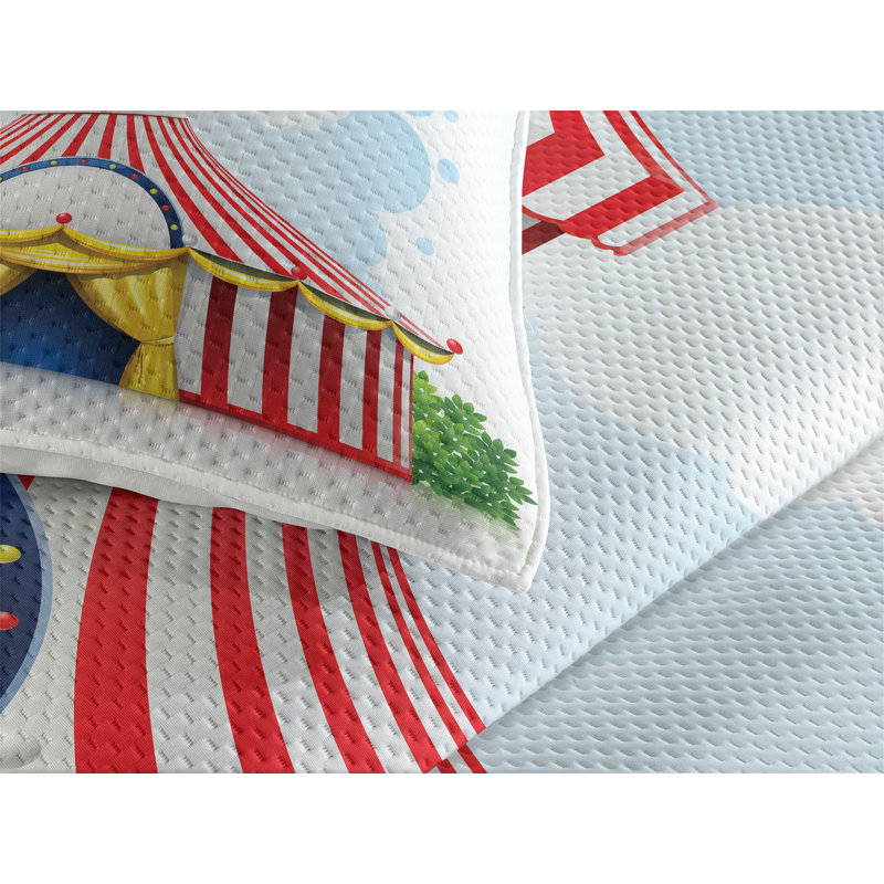 Circus Coverlet, King Bedspread + 2 Shams