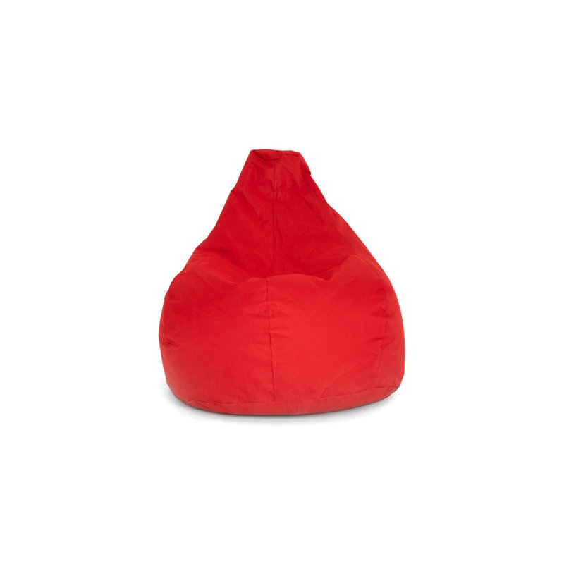Fauteuil à billes rouge confortable, 31,5 po x 29,5 po x 11,8 po | 100% polyester imperméable avec housse zippée amovible | Rempli de billes de styromousse recyclées pour une détente ultime | Parfait pour le salon et les jeux