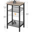 Table d'appoint industrielle à 3 niveaux avec tablettes en filet réglables, table de bout haute pour le salon, la chambre à coucher, le couloir ou le bureau, structure en métal robuste et design rustique