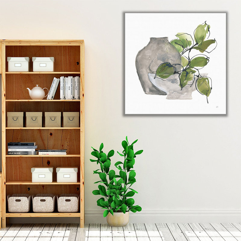 «Two Vases II», reproduction d'art sur toile, H 12 po x l 12 po
