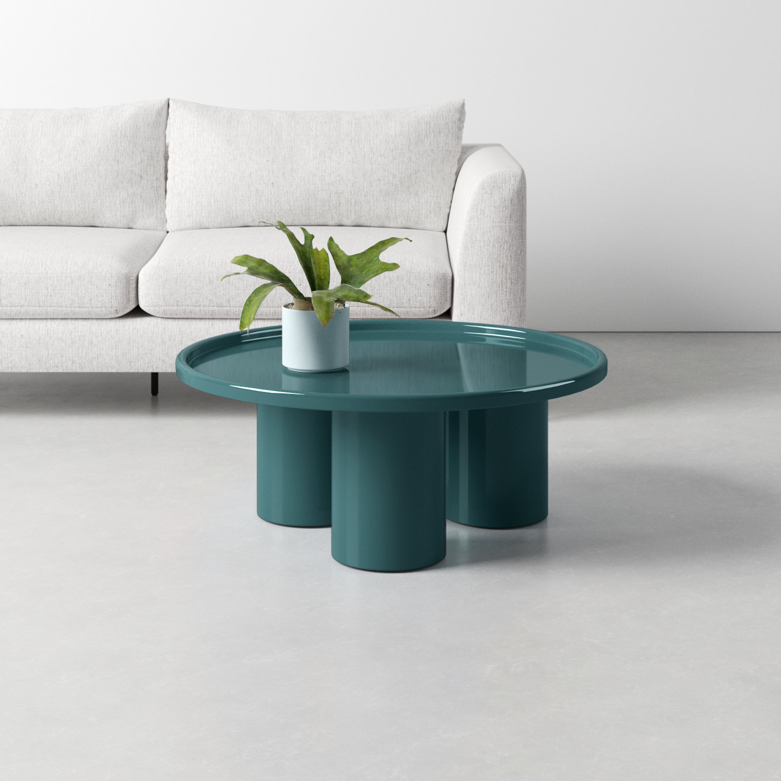 Isthia 37.75 " Iron Coffee Table, Aegean Teal