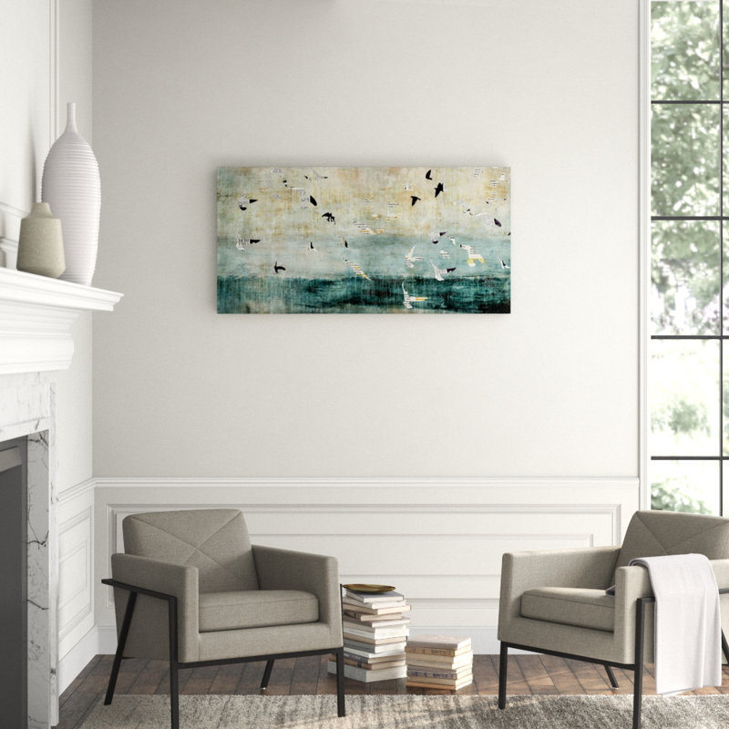 Learn To Fly Print by Chelsea Art Studio, 27" H x 54" W x 1.5" D, Knife Gel