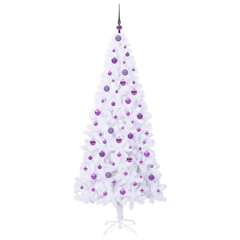 Lighted Artificial Christmas Tree, Purple, 210cm H