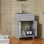 Meuble-lavabo de 24 po - Gris. Armoire. Rangement pour les articles. Lavabo en acier inoxydable 304. Protection des patins en plastique. Fabrication élégante. Articles de toilette spacieux à l'intérieur. Portes silencieuses. Élégant