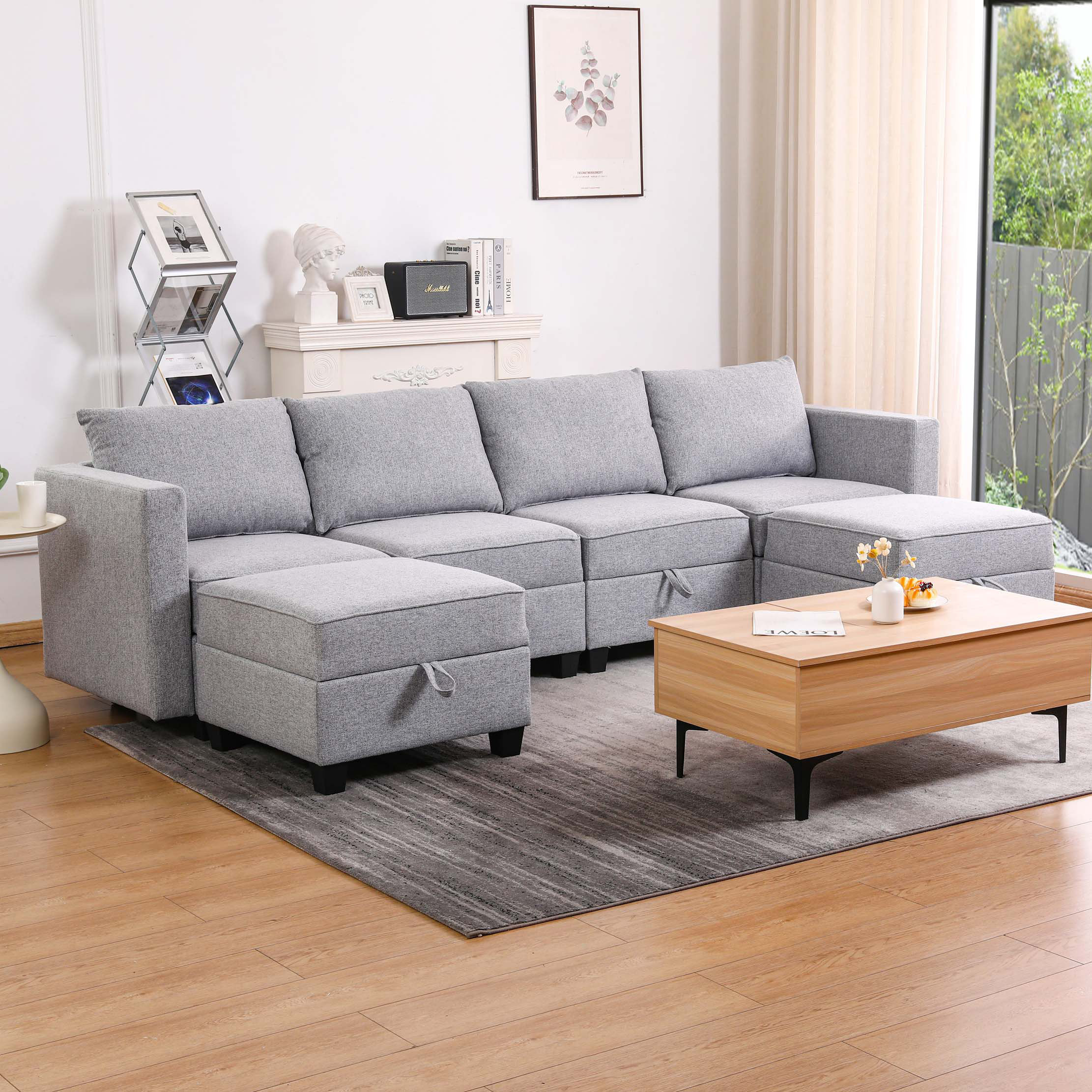 Latitude Run® Convertible Modular Sectional Sofa Couch With Storage ...