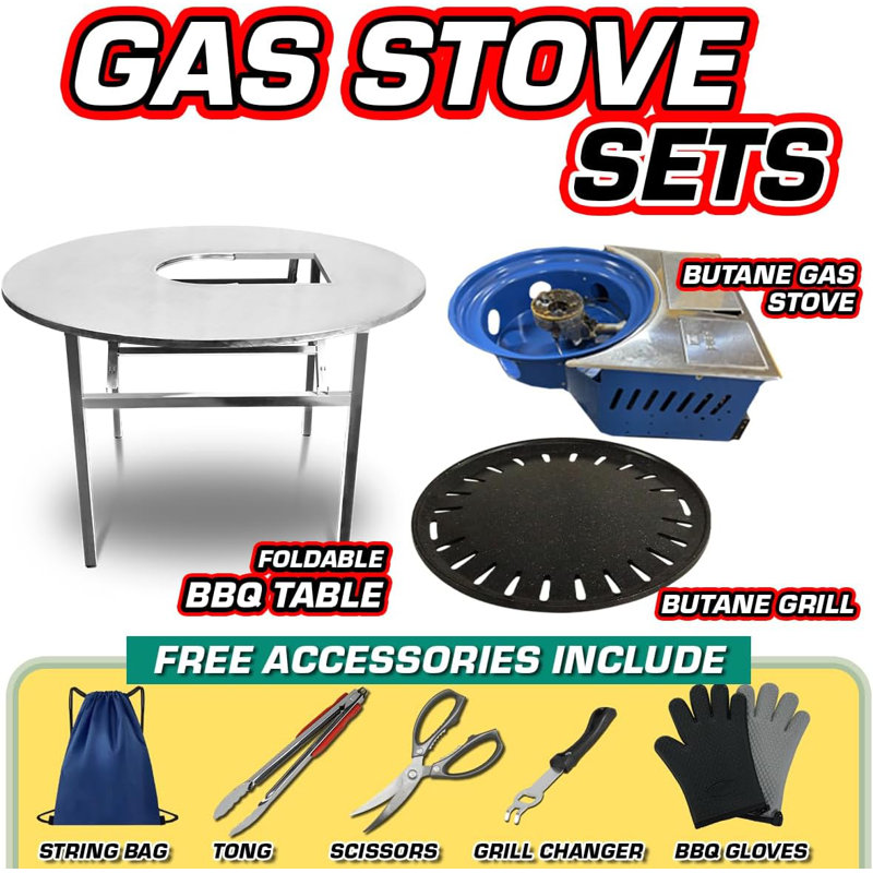 Ensemble de grande table de barbecue 43,5 "X 30"
