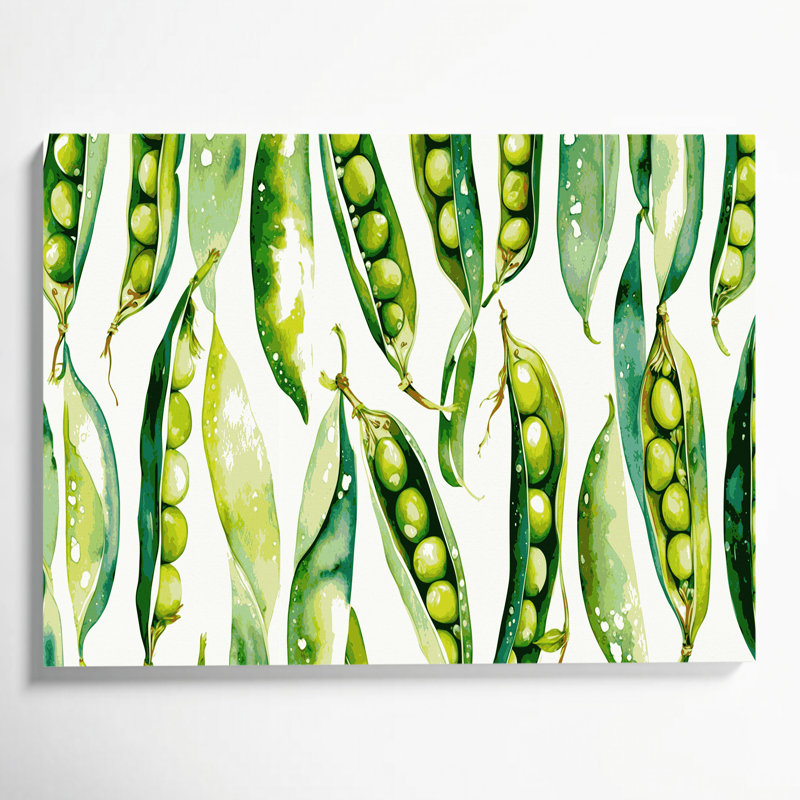Vegetables Edamame White Canvas Wall Art, 20" H x 30" W