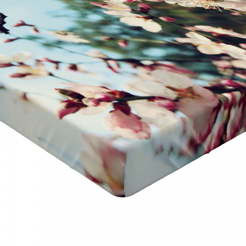 Microfiber Floral Fitted Sheet, Twin Fitted Sheet