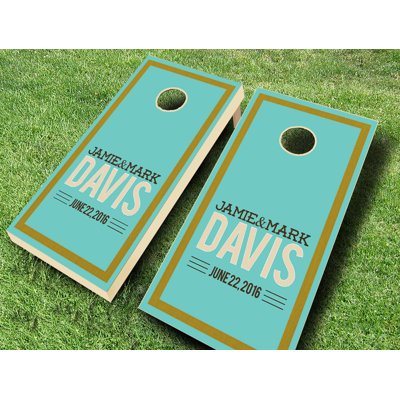 Ensemble de cornhole en bois massif teint en mousse 2 pi x 4 pi avec sacs de mariage