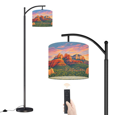 Lampe sur pied à arc avec abat-jour réglable Sedona Arizona Lampe sur pied 3 températures de couleur à intensité variable pour lampe