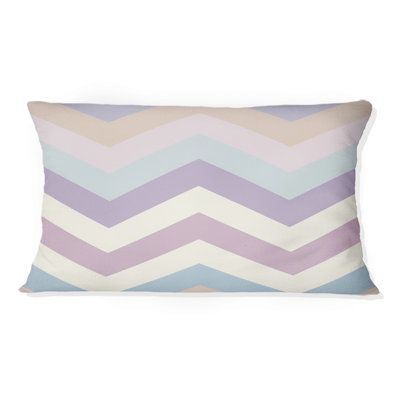 Coussin à chevrons mauve et beige