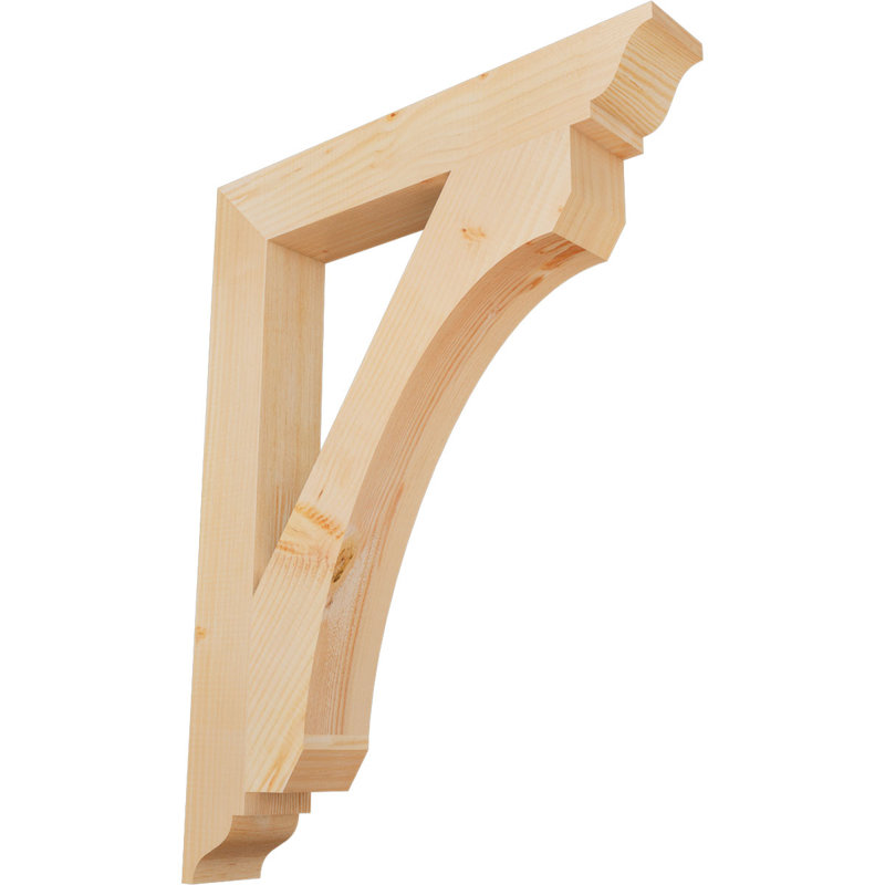 Support en bois rustique traditionnel BKTLEC01, Douglas (lisse), H 34 po x l 3,5 po x P 26 po