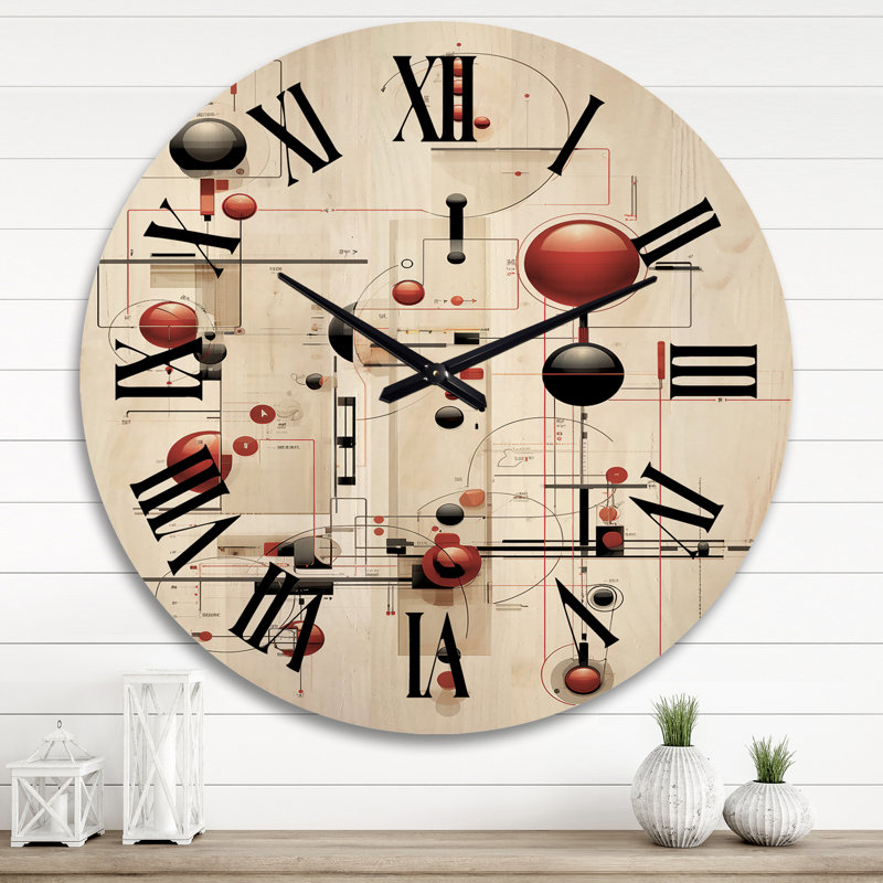 Horloge murale moderne en bois Weylon, Très grand