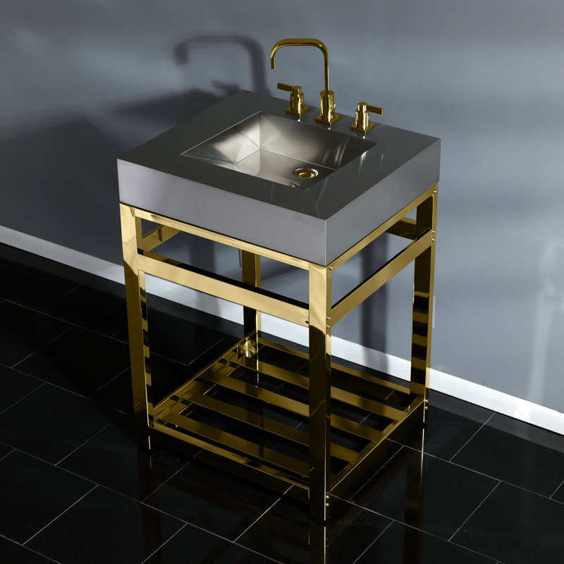 Ensemble de meuble-lavabo simple 25 po Fauceture, Laiton poli