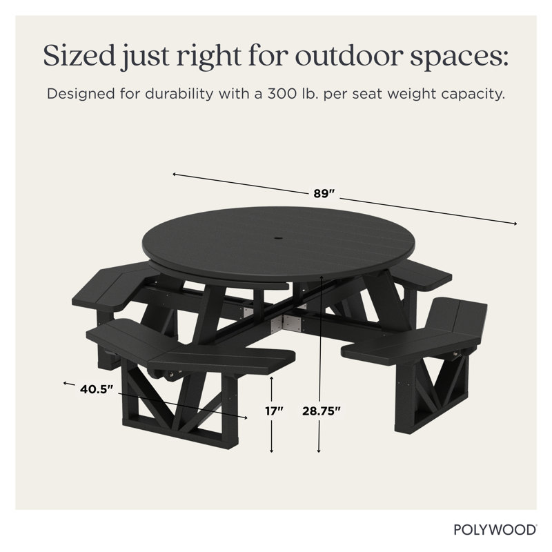 Table octogonale POLYWOOD Park, Sable