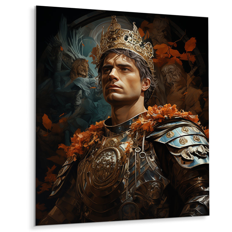 Portrait de l'empereur Constantin le Grand - Décoration murale en métal empereur, H 32 po x l 24 po x P 1 po