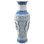 36" Floral Blue & White Porcelain Tung Chi Vase