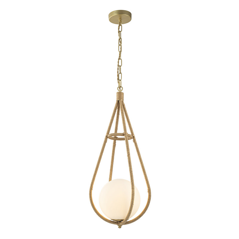 Leisha 1-Light Modern Rattan Kitchen Pendant Light