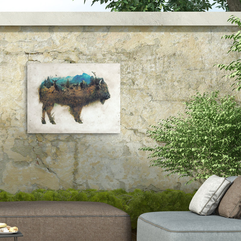 Toile d'extérieur Barrett Biggers Buffalo Bison, H 14 po x l 19 po