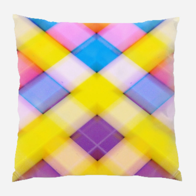 Graphic Geometric Microsuede Reversible Throw Pillow