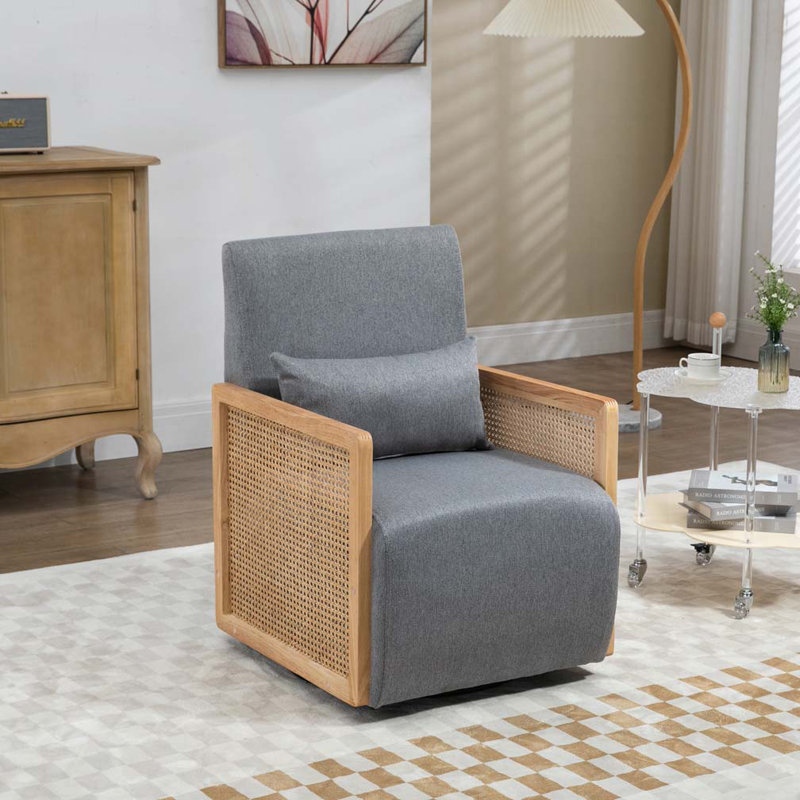 Fauteuil pivotant de 24,02 po Crestone, Lin gris