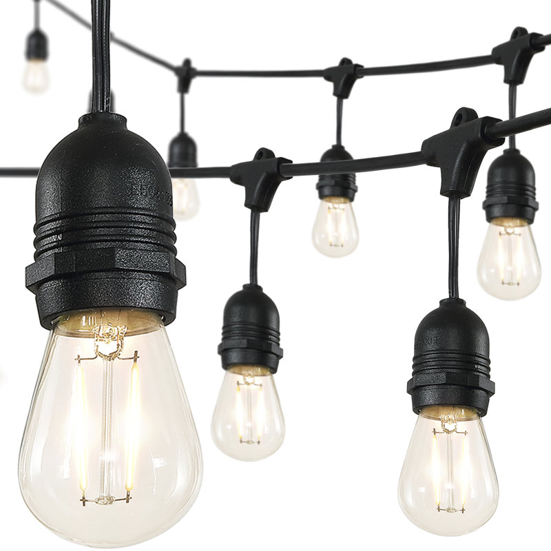 Guirlande de 15 lumières d'extérieur standard de 48 pi Beant (connectable de bout en bout)