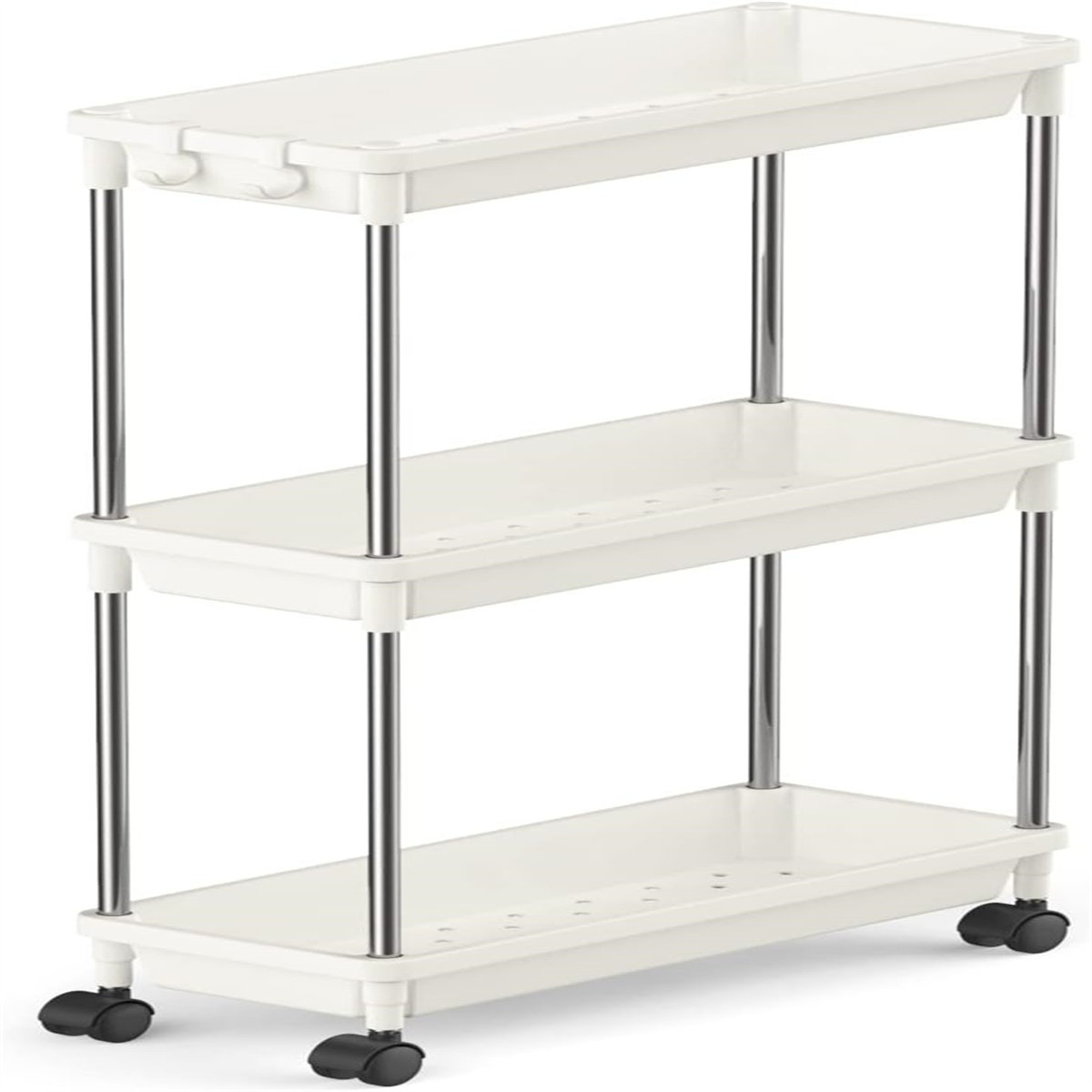 SPACEKEEPER 5 Tier Slim Rolling Storage Cart Mobile Shelving Unit