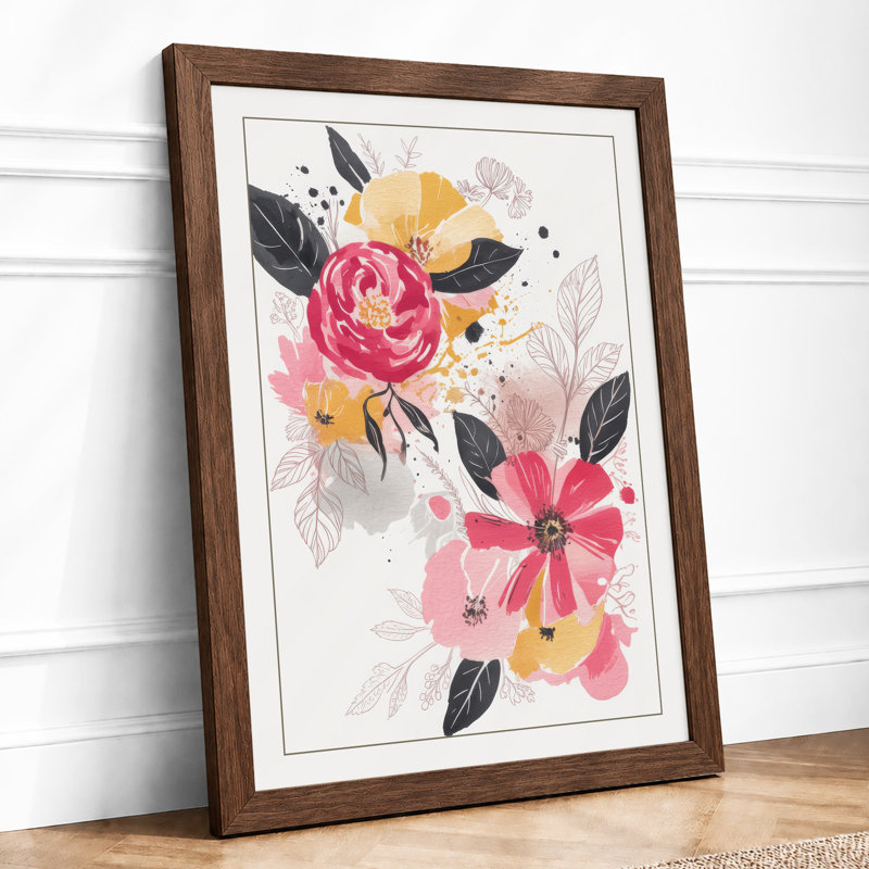Bloom Arrangement Botanical - Framed Print, Walnut, A3 - 42.0 x 29.7 cm
